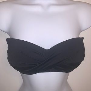 Women’s Twist Bandeau Bikini Top ~ Black